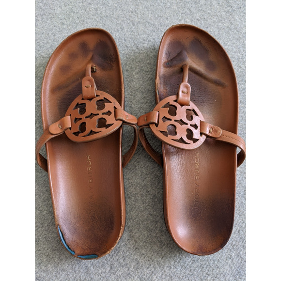 Tory Burch Miller Cloud Sandals Womens Size 10 Brown - Picture 1 of 7